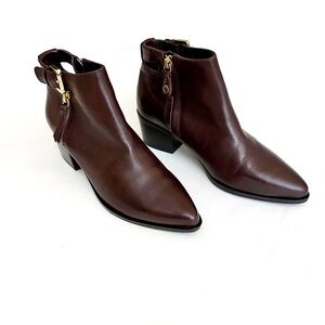 Geox Brown Ankle Boots with Gold Accents